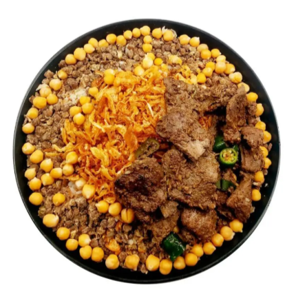 A Plate/box Of Koshari With Liver | صحن / علبه كشري بالكبده